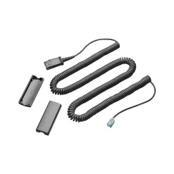 Poly Plantronics Coiled Telephone Extension Cable, Black (85R85AA)* Headsets