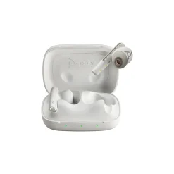 Poly Plantronics Voyager Free 60 UC Wireless Noise Cancelling Bluetooth Earbuds, USB-C, MS Certified, White Sand (7Y8L6AA)