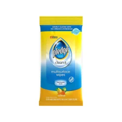 Pledge Clean it Multi-Surface Cleaner Wet Wipes, Citrus Scent, 25/Pack, 12 Packs/Carton (336274CT)