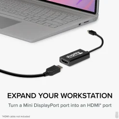 Hdmi Cables<Plugable 6" Mini DisplayPort/Thunderbolt to HDMI Adapter, Male to Female, Black (MDP-HDMI)