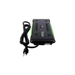 Surge Protectors & Power Strips<Plugable 25' 12-Outlet Power Strip with 2-Port USB Charger, Black (PS12-USB25)