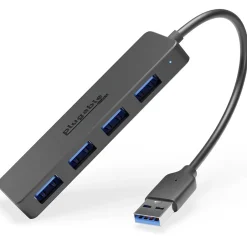 Usb Hubs<Plugable 4 Port USB Hub 3.0, USB Splitter for Laptop (USB3-HUB4A)