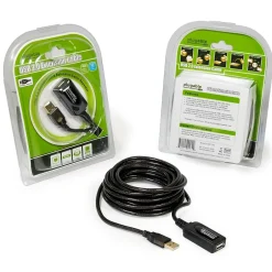 Power Cables<Plugable 16' USB 2.0 Active Extension Cable, Male/Female, Black (USB2-5M)