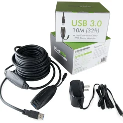 Power Cables<Plugable 32' USB 3.0 Type A to Type B Power Extension Cord, Black (USB3-10M-D)