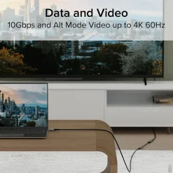 Plugable 3.3' USB C Extension Cable with Built-in Multimeter Tester (USBC-METER3-1MF)