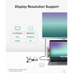 Power Cables<Plugable 3.3' USB C Power Cable, Black (TBT4-40G1M)