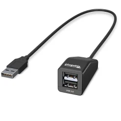 Usb Hubs<Plugable 2-Port USB 2.0 Hub, Black (USB2-2PORT)