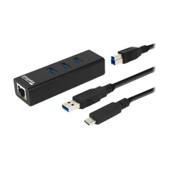 Usb Hubs<Plugable 3-Port USB 3.0 Hub, Black (USB3-HUB3ME)
