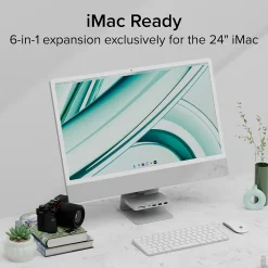 Usb Hubs<Plugable 6-Port USB-C Mounted Hub For Apple iMac (AD-6IN1)