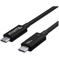 Usb Cables<Plugable Thunderbolt 3 24" Cable, Black (TBT3-40G80CM)