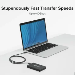 Power Cables<Plugable Thunderbolt-4 EPR 3.3' Cable, 240W, Black (TBT4-240W-1M)