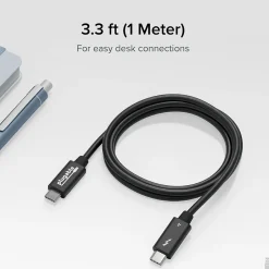 Power Cables<Plugable Thunderbolt-4 EPR 3.3' Cable, 240W, Black (TBT4-240W-1M)