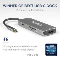 Usb Hubs<Plugable USB C Hub Multiport Adapter, 7-in-1 Hub, 87W Charging (USBC-7IN1)