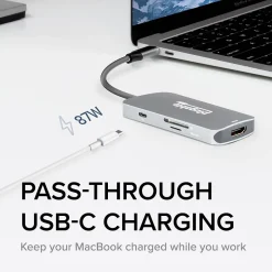 Usb Hubs<Plugable USB C Hub Multiport Adapter, 7-in-1 Hub, 87W Charging (USBC-7IN1)