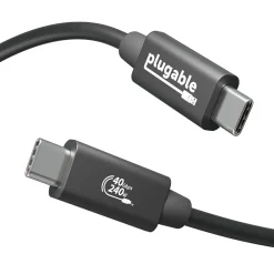 Power Cables<Plugable USB4 EPR 3.3' Cable, 240W, Black (USB4-240W-1M)