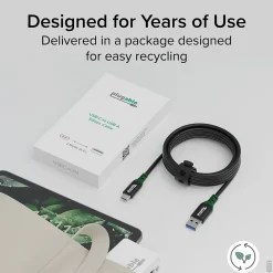 Ethernet Cables<Plugable 6.6' USB-C to USB-A Cable, Black (USBC-A2M)