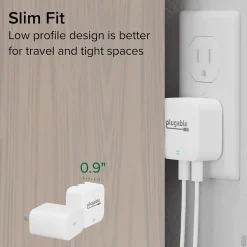 Plugable 40W Dual USB-C Wall Charger, White (PS-40C2W)
