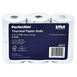 Clearance Thermal Cash Register Paper Rolls, 2 1/4" x 165', BPA Free, 6 Rolls/Pack (PMC05212) Pos Paper