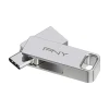 PNY DUO LINK Dual 256GB USB 3.2 Type-C Flash Drive, Silver (P-FDI256DULINKTYC-GE)* Usb Flash Drives