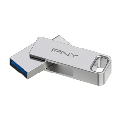 PNY DUO LINK Dual 256GB USB 3.2 Type-C Flash Drive, Silver (P-FDI256DULINKTYC-GE)* Usb Flash Drives