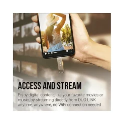 PNY DUO LINK Dual 256GB USB 3.2 Type-C Flash Drive, Silver (P-FDI256DULINKTYC-GE)* Usb Flash Drives