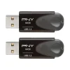 PNY Elite Turbo Attache 4 64GB USB 3.2 Flash Drive, Black, 2/Pack (P-FD64GX2TBAT4G)* Usb Flash Drives
