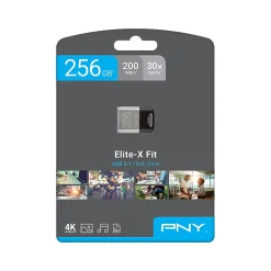 PNY Elite-X Fit 256GB USB 3.1 Type-A Flash Drive, Black (P-FDI256EXFIT-GE)* Usb Flash Drives