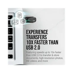 PNY Turbo Attache 4 64GB USB 3.0 Type A Flash Drive, Black (P-FD64GTBAT4-GE)* Usb Flash Drives