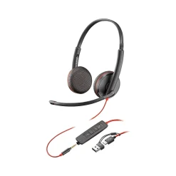 Poly Blackwire 3225 Stereo Headset, USB-C/USB-A/3.5mm, UC Certified (8X229AA)* Headsets
