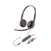 Poly Blackwire 3225 Stereo Headset, USB-C/USB-A/3.5mm, UC Certified, Bulk (8X229A6)* Headsets
