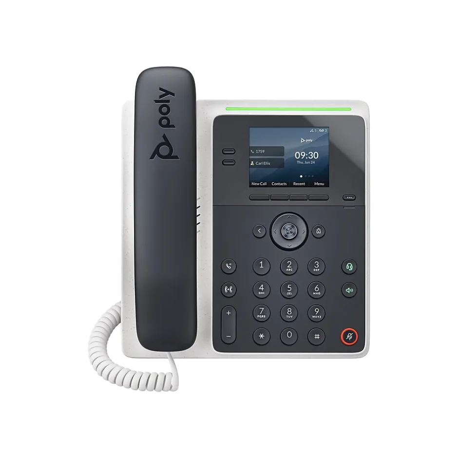 Office Phones & Conferencing<Poly Edge E100 Corded Conference Telephone, Black/White (2200-86980-025)
