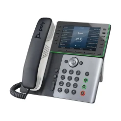 Office Phones & Conferencing<Poly Edge E550 VOIP Phone, Black/Silver (82M91AA)