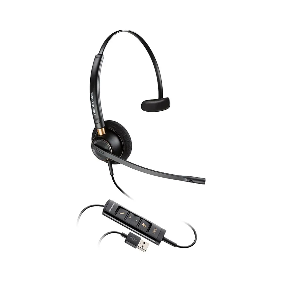 Poly EncorePro 515 Mono On Ear Headset, USB-A, MS Certified (783R1AA)* Headsets