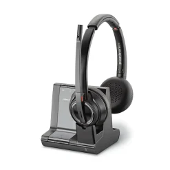 Poly Savi 8200 Series W8220-M Wireless Noise Canceling Stereo Headset, Over-the-Head, Black (7S4B6AA#ABA)* Headsets