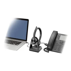 Poly Savi 7320 Wireless Stereo Headset, Over-the-Head, Black (215201-01)* Headsets