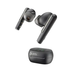 Poly Voyager Free 60+ UC Wireless Noise Cancelling Bluetooth Earbuds, USB-C, MS Certified, Carbon Black (7Y8G4AA)