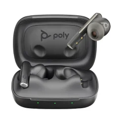 Poly Voyager Free 60 UC Wireless Noise Cancelling Bluetooth Earbuds, USB-A, MS Certified, Carbon Black (7Y8L7AA)