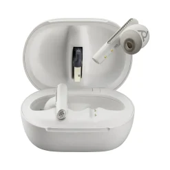 Poly Voyager Free 60+ UC Wireless Noise Cancelling Bluetooth Earbuds, USB-A, MS Certified, White Sand (7Y8G7AA)