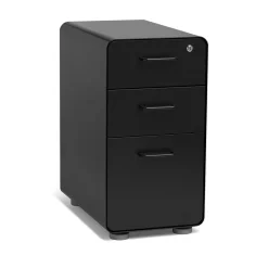 Sale Black Slim Stow 3-Drawer Vertical File Cabinet, Black (104666) File Cabinets