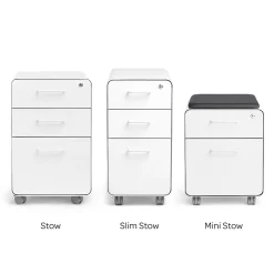 Sale Black Slim Stow 3-Drawer Vertical File Cabinet, Black (104666) File Cabinets