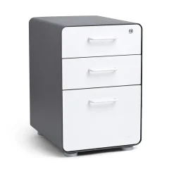 , 3-Drawer File Cabinet, Charcoal + White (103539) File Cabinets