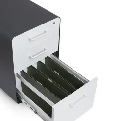 , 3-Drawer File Cabinet, Charcoal + White (103539) File Cabinets