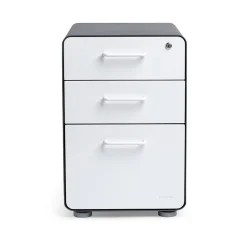 , 3-Drawer File Cabinet, Charcoal + White (103539) File Cabinets
