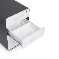 , 3-Drawer File Cabinet, Charcoal + White (103539) File Cabinets