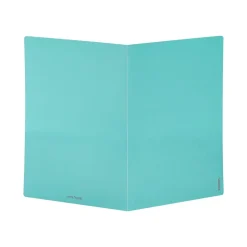 Poppin 2-Pocket Portfolio Folder, Aqua/Light Gray (101931) New