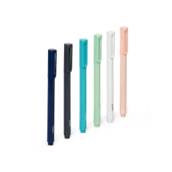 Poppin Signature Ballpoint Pens, Medium Point, Black Ink, 6/Pack (105066) Hot