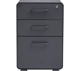 Stow 3 Drawer Vertical File, Charcoal, Letter/Legal, 15.75''W (103536) File Cabinets