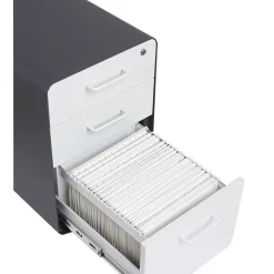 Online Stow 3-Drawer File Cabinet, Rolling Cabinet with Casters, Letter/Legal, Charcoal/White, 20