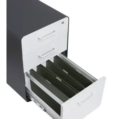 Online Stow 3-Drawer File Cabinet, Rolling Cabinet with Casters, Letter/Legal, Charcoal/White, 20