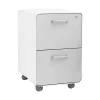 New Stow 2-Drawer Mobile Vertical File Cabinet, Letter/Legal Size, Lockable, 25"H x 15.75"W x 20"D, White and Gray (102257) File Cabinets